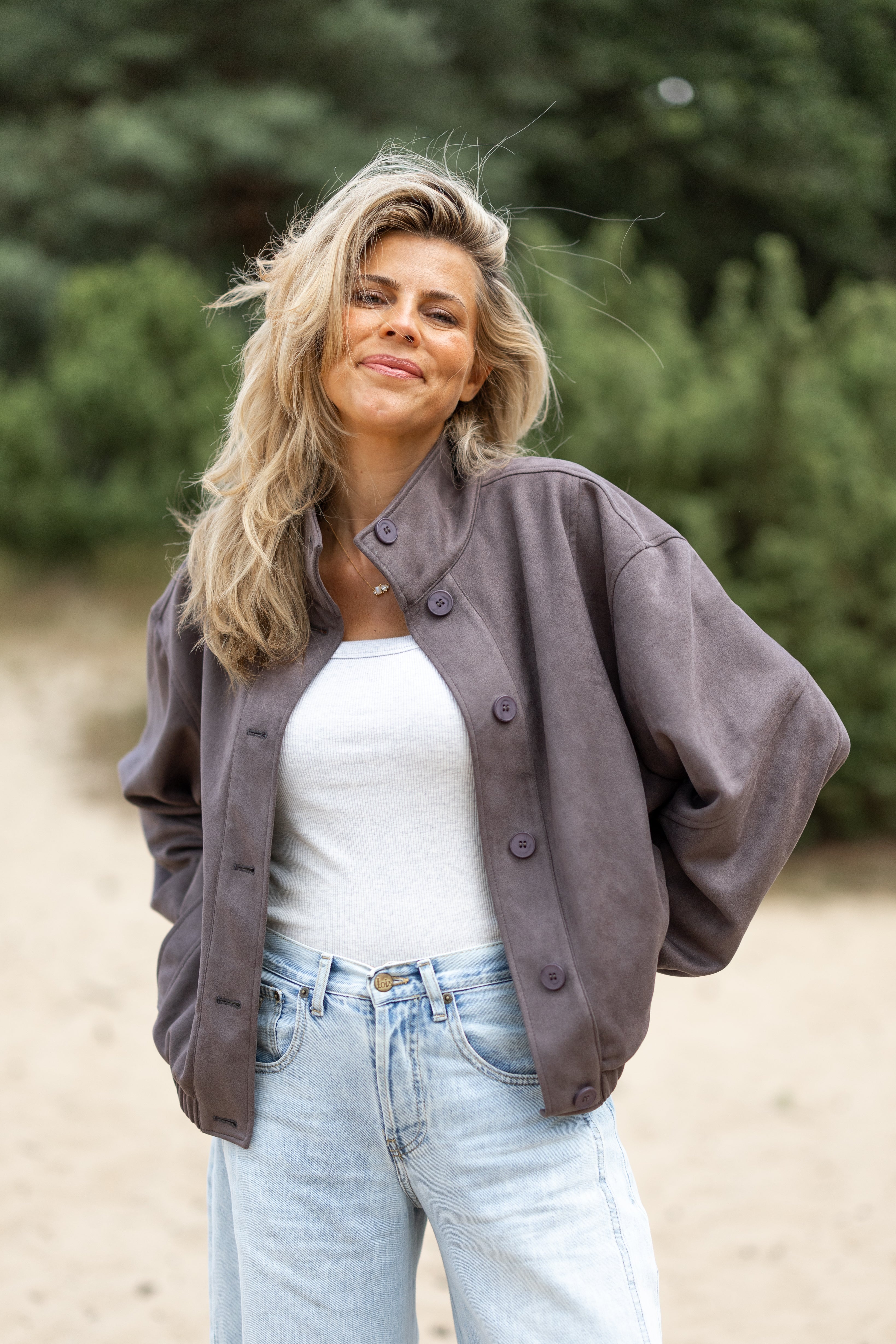 Suedine jacket Brownie | Studio Poespas