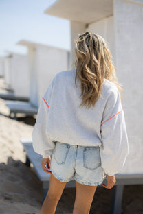 PRE-ORDER: Sweat Poppy Pocket | Grey/orange | Studio Poespas