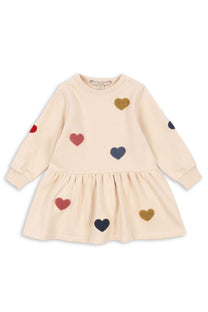 Sweat dress Lou Terry | Multi heart | Konges Slojd