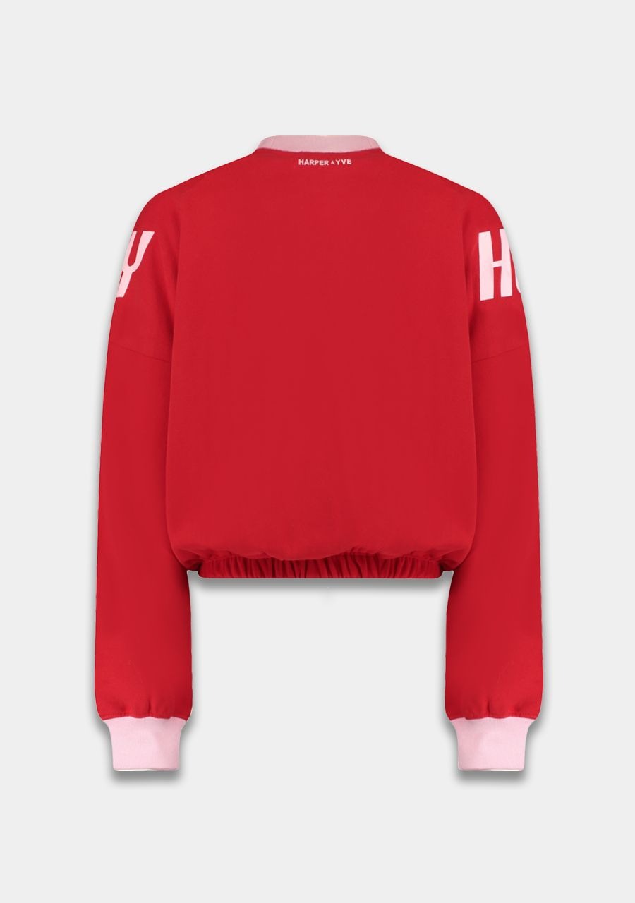 PRE-ORDER: Sweater How we party | Poppy red | Harper & Yve
