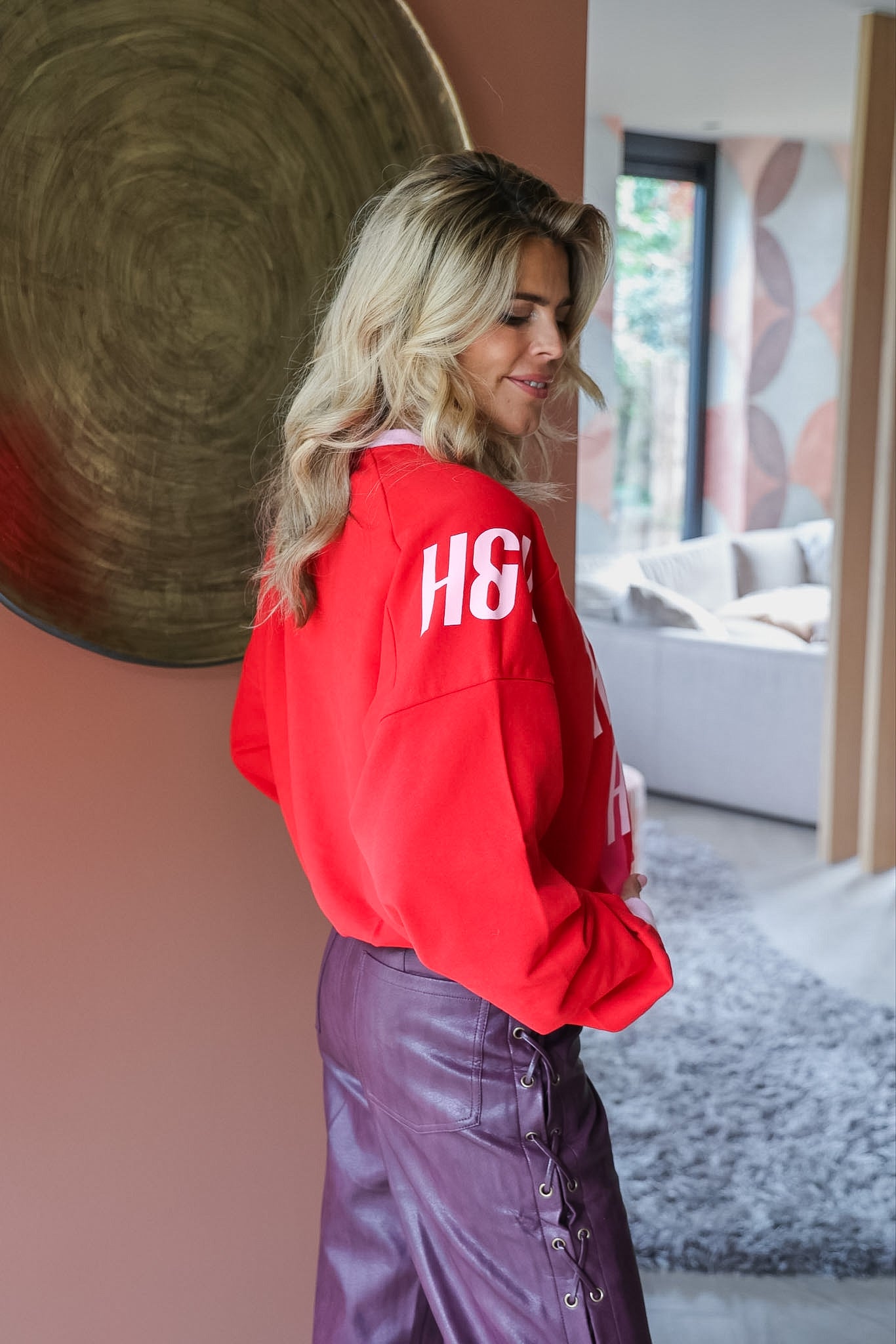 Sweater How we party | Poppy red | Harper & Yve