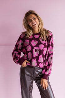 PRE-ORDER: Sweater Sparklin' Leopard | Studio Poespas