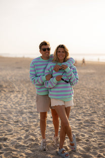 Sweater Stripesea | Mint lilac | Studio Poespas