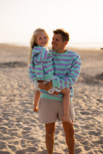 Sweater Stripesea | Mint lilac | Studio Poespas