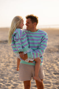 Sweater Stripesea | Mint lilac | Studio Poespas