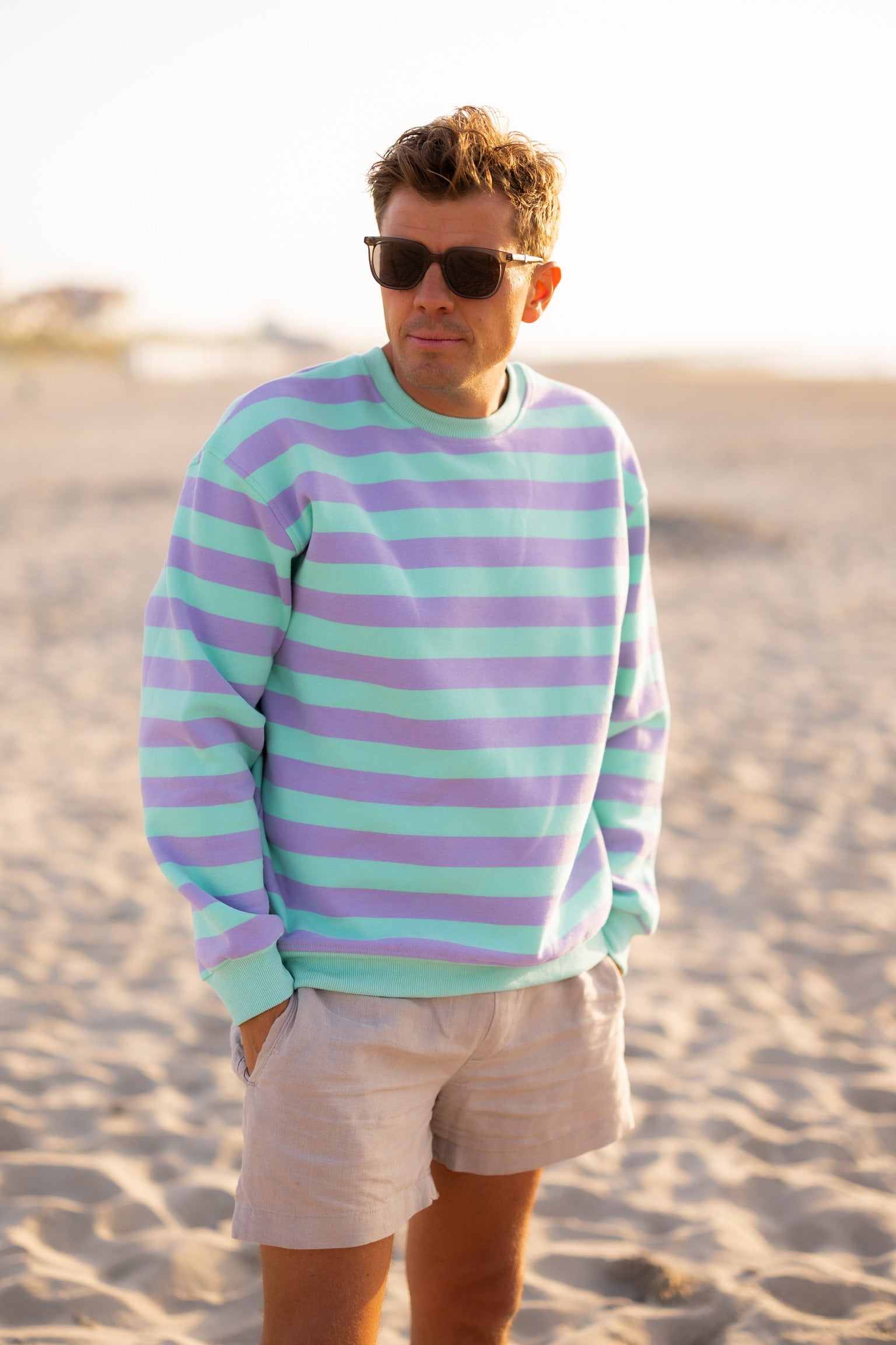 Sweater Stripesea | Mint lilac | Studio Poespas