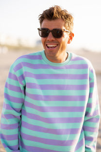Sweater Stripesea | Mint lilac | Studio Poespas