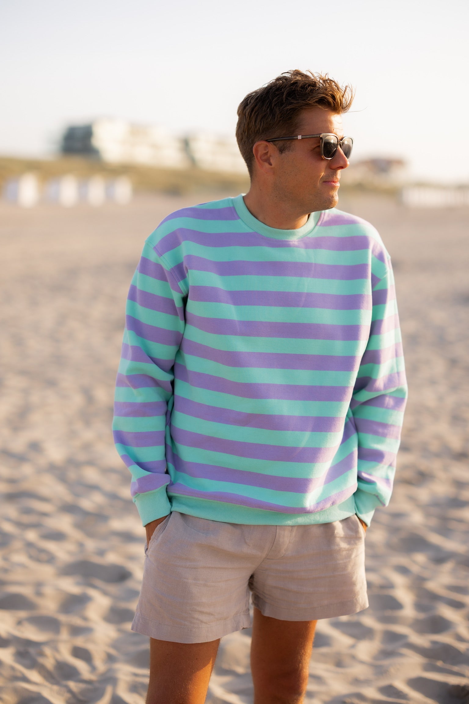 Sweater Stripesea | Mint lilac | Studio Poespas
