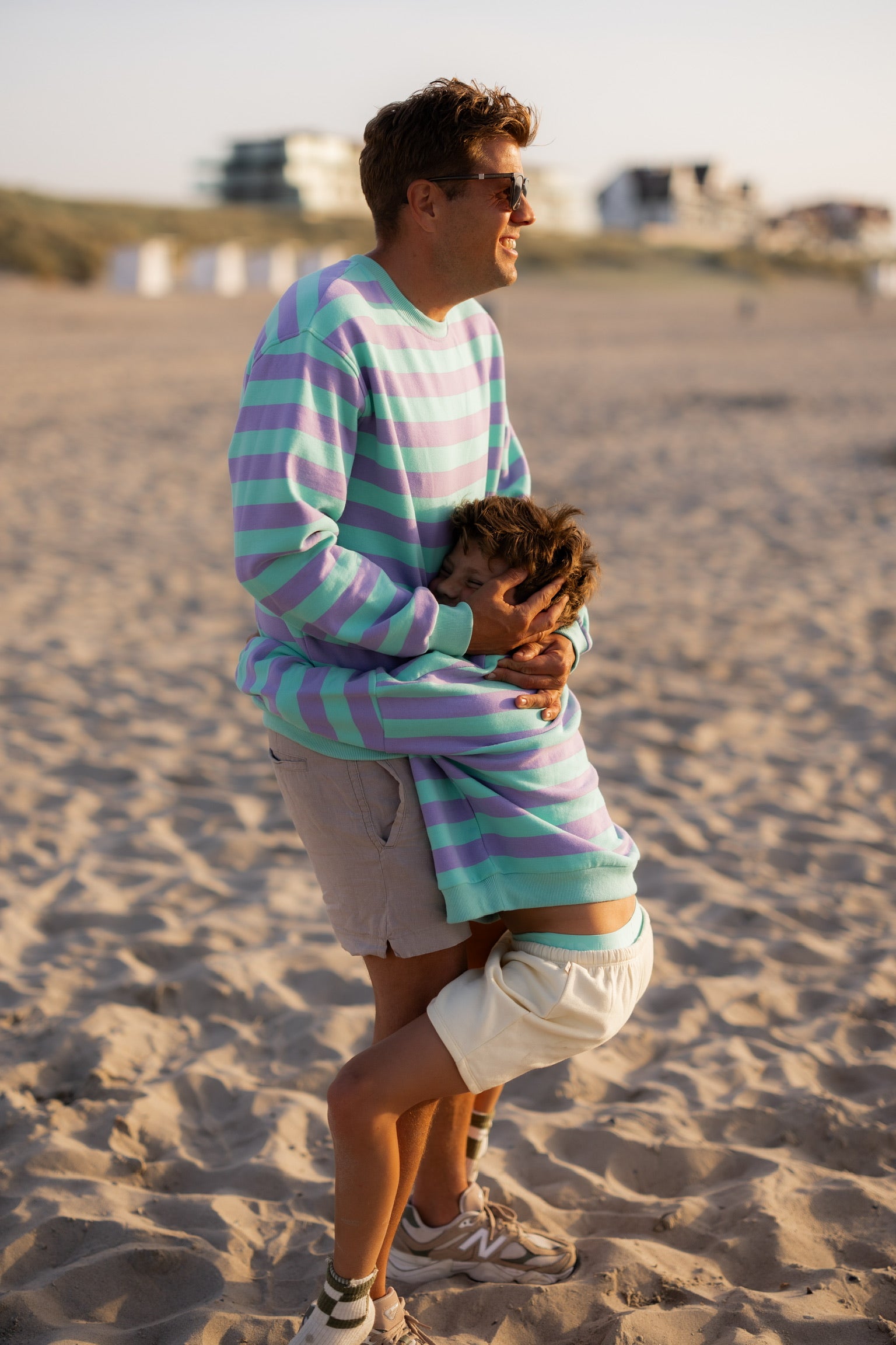 Sweater Stripesea kids unisex | Mint lilac | Studio Poespas