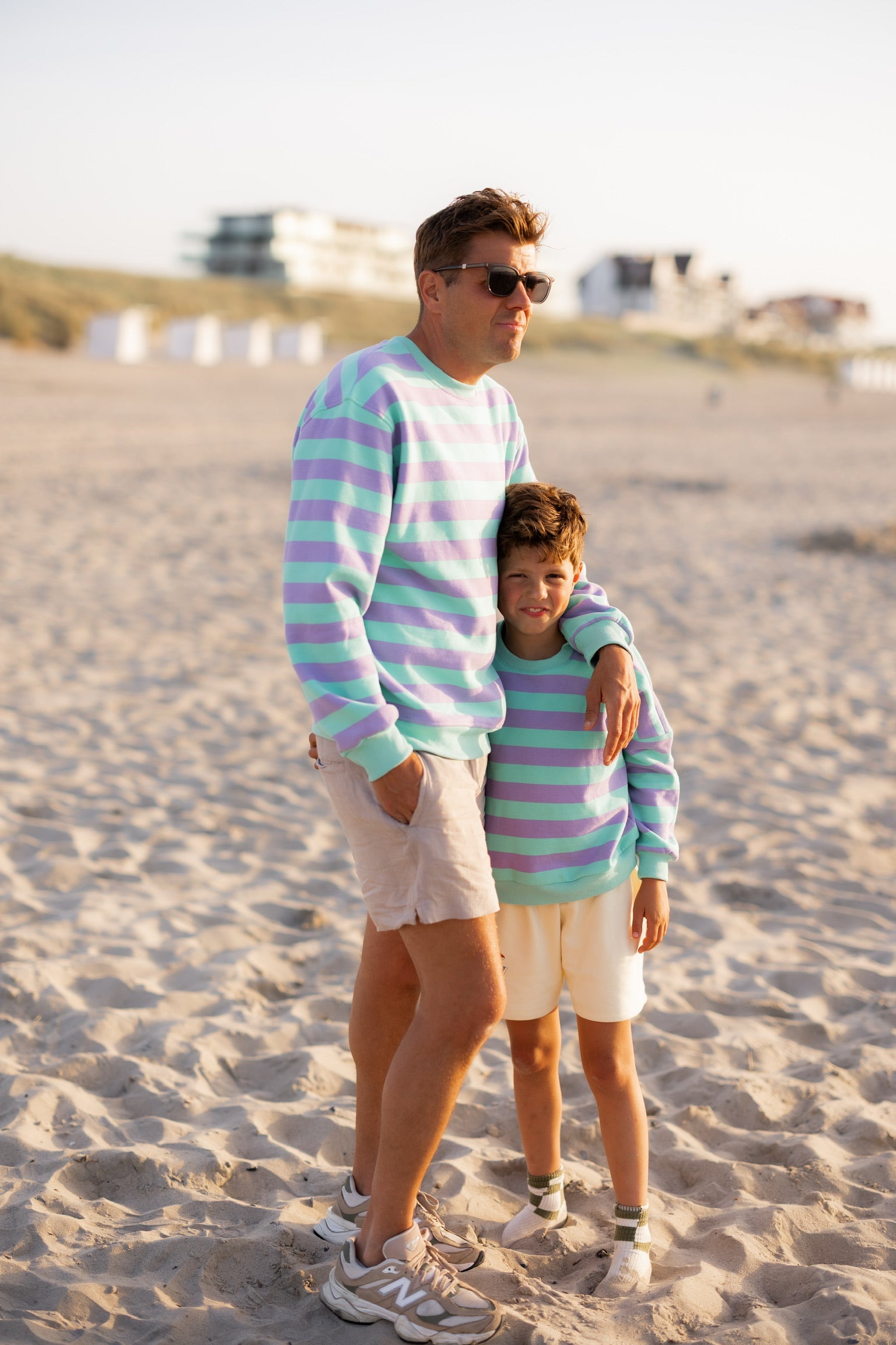Sweater Stripesea kids unisex | Mint lilac | Studio Poespas
