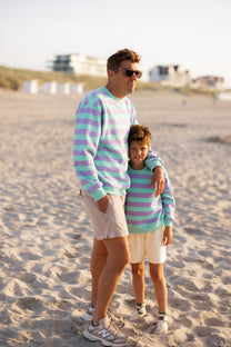 Sweater Stripesea kids unisex | Mint lilac | Studio Poespas