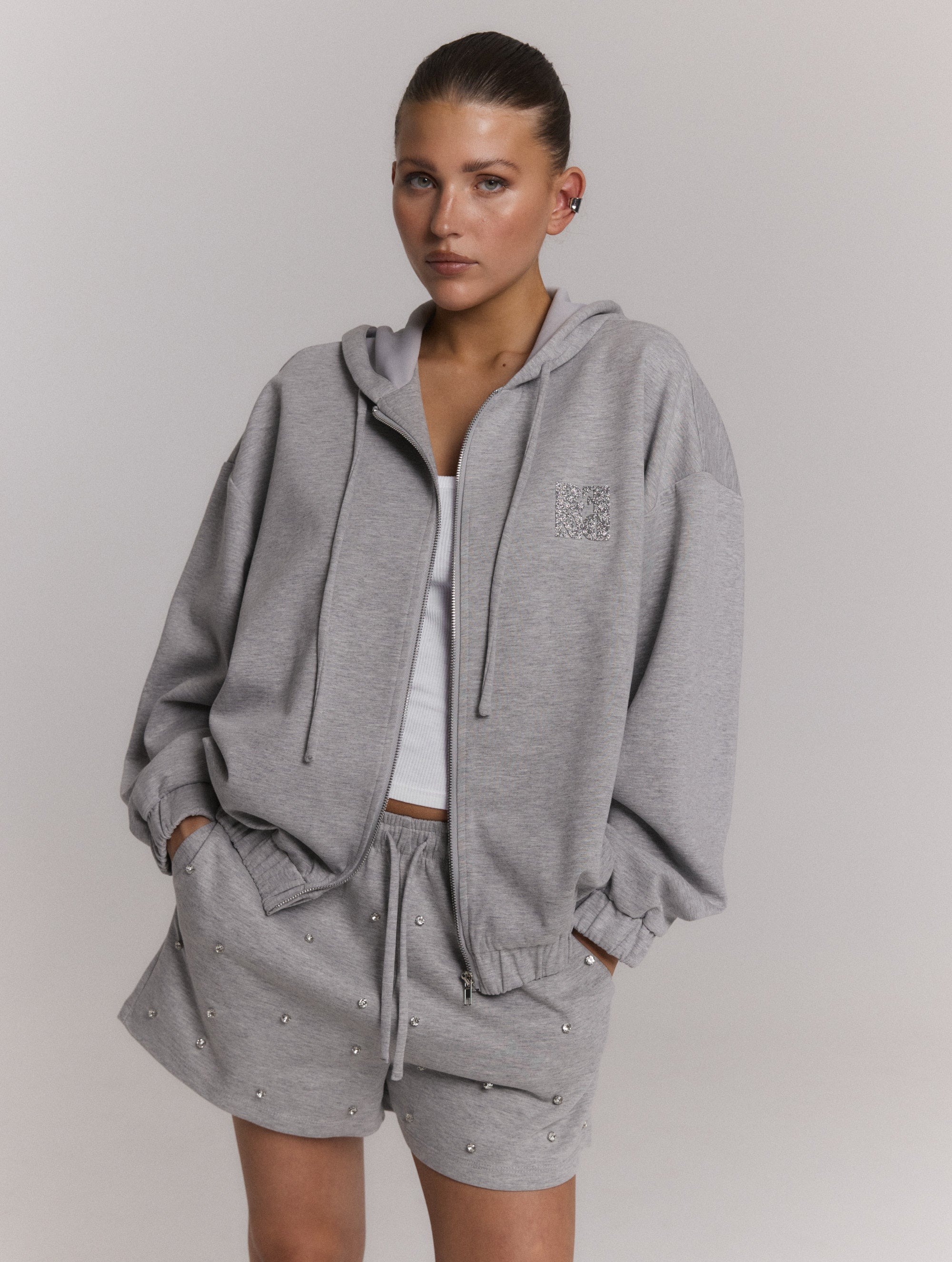 Sweat short Alice | Light grey | Refined Department