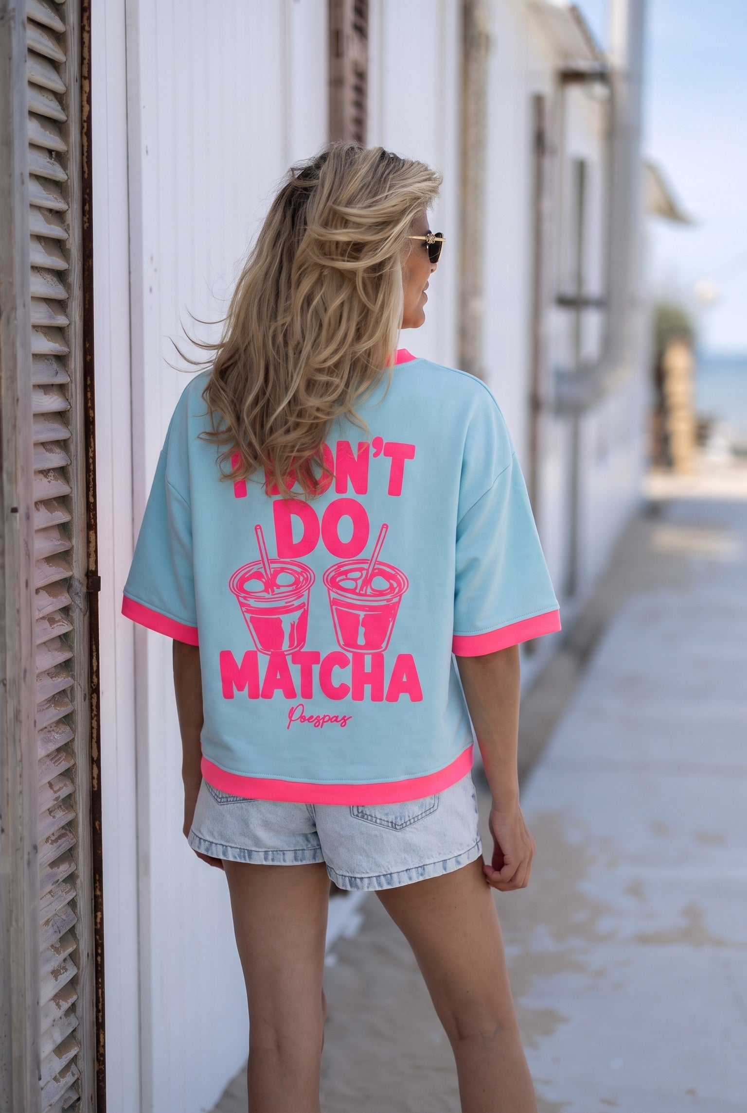 T-shirt NoMatcha | Turquoise | Studio Poespas