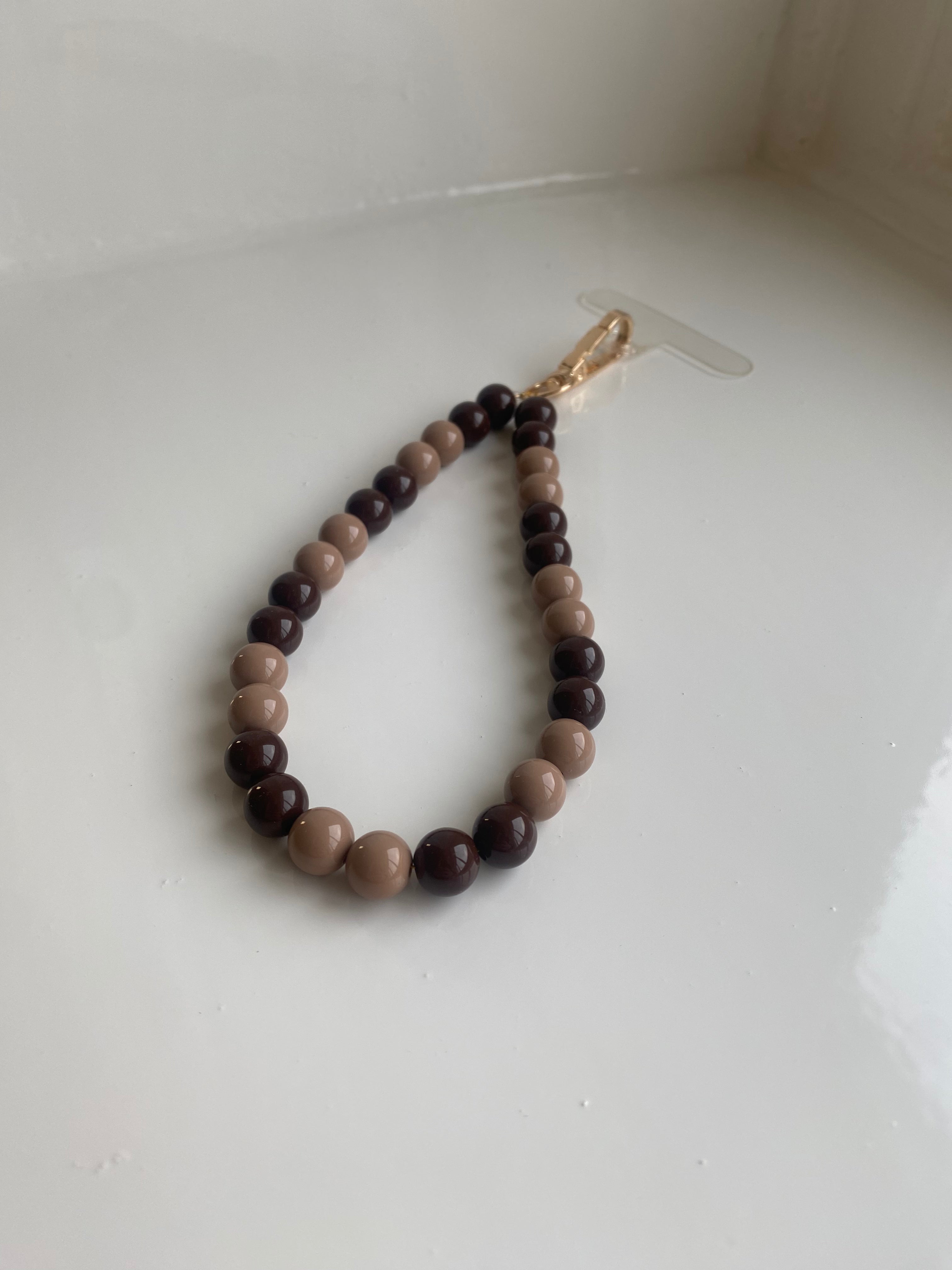 Telefoonkoord brown pearls