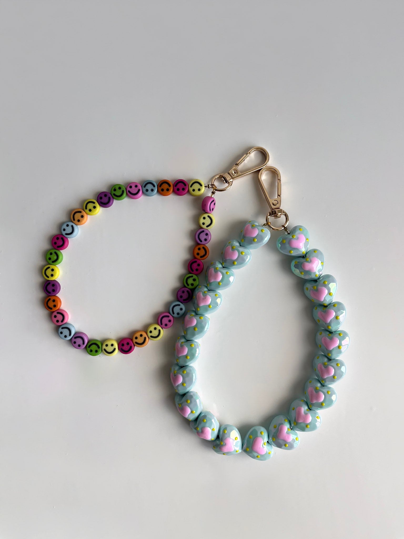 Telefoonkoord hearts | Green/pink | Studio Poespas