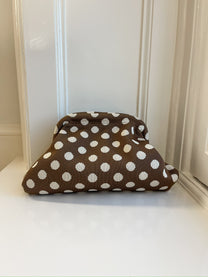 Toilettas dots | bruin/wit