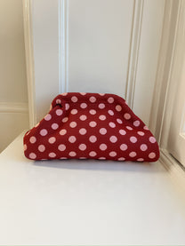 Toilettas dots | rood/lichtroze