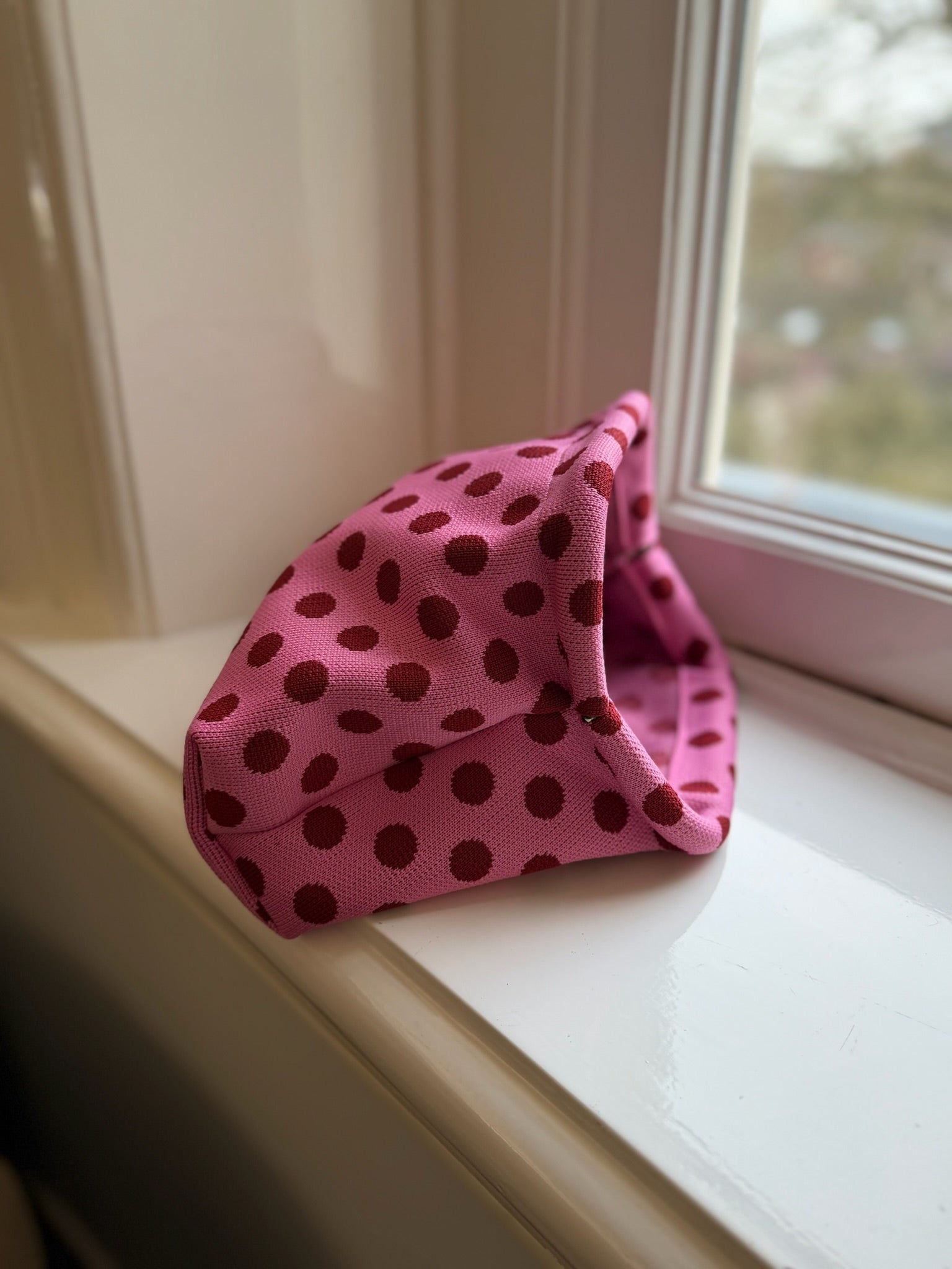 Toilettas dots | roze/rood