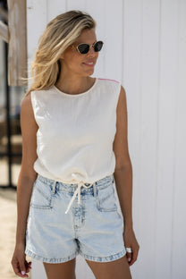 Top Bon bini | Ecru | Studio Poespas