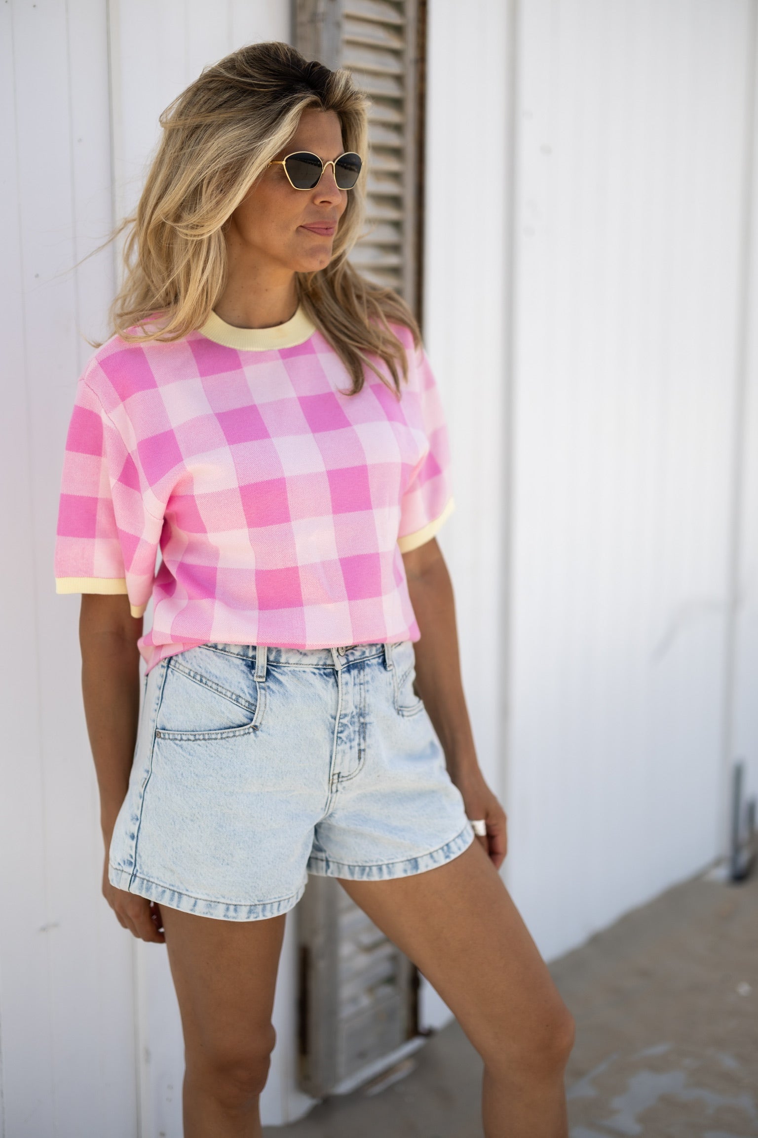 Top Check me out | Pink | Studio Poespas