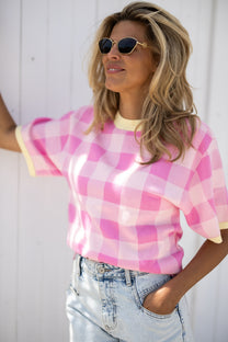 Top Check me out | Pink | Studio Poespas