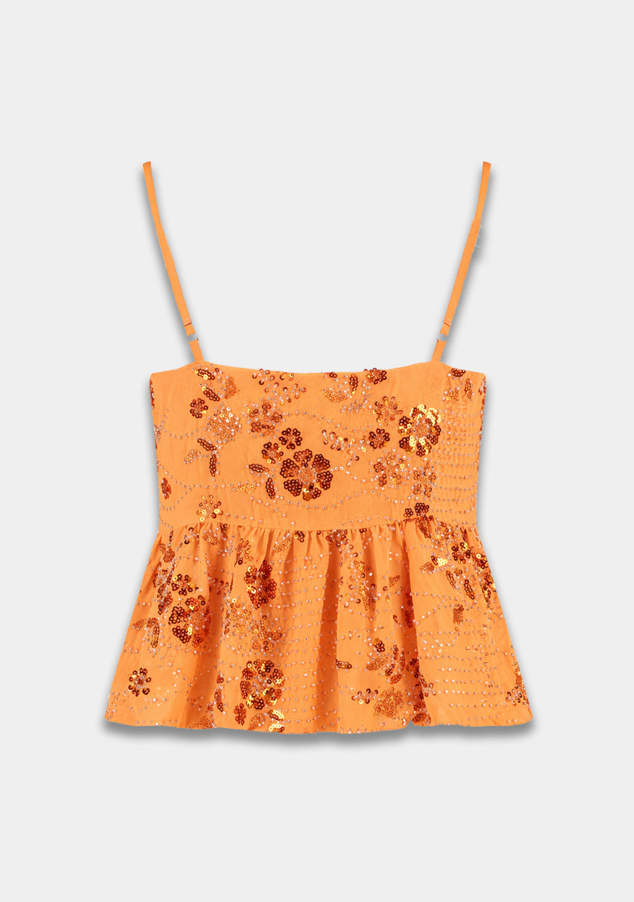 Top Day | Orange sequin | Harper & Yve