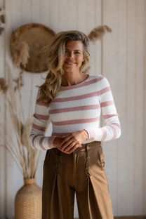 Top Sweetstripes | Vintage pink/cream | Studio Poespas