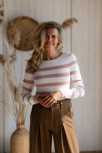 Top Sweetstripes | Vintage pink/cream | Studio Poespas