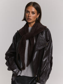 Triangle Scarf Saar | Knitted | Choc Brown | Refined Department
