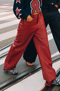 Wide leg pants Esmee | Bordeaux | Refined Department