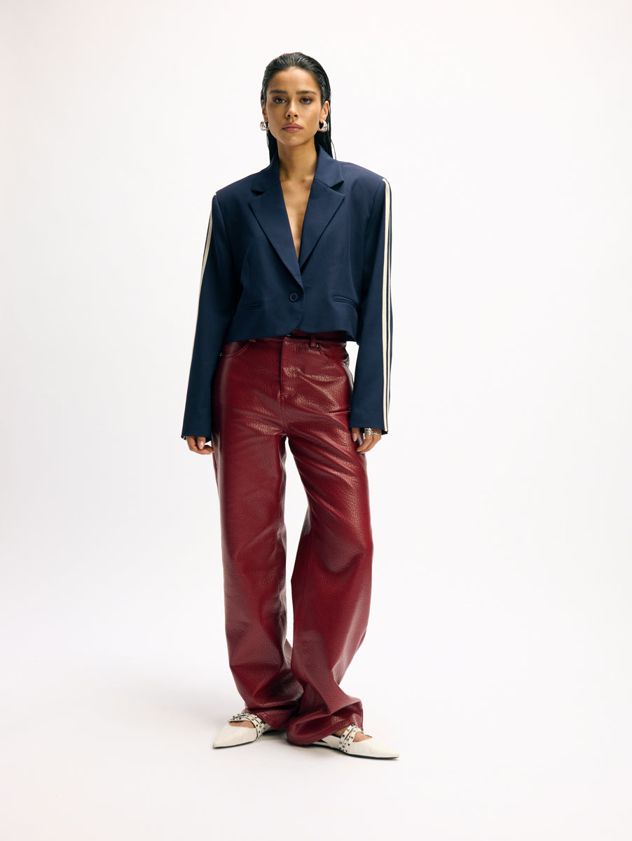 Wide leg pants Esmee | Bordeaux | Refined Department