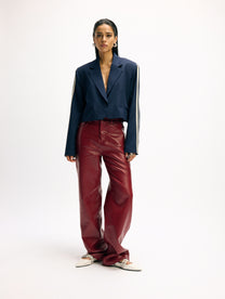 Wide leg pants Esmee | Bordeaux | Refined Department