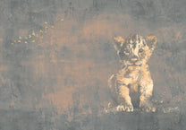 Behang Hakuna matata | Blauw / goud | Jungle collection | Staaltje