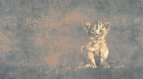 Behang Hakuna matata | Blauw / goud | Jungle collection | Staaltje