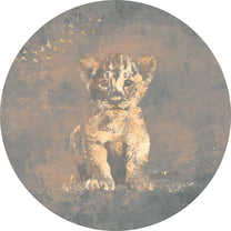 Behangcirkel Hakuna matata | Blauw / goud | Jungle collection| 145 x 145 cm