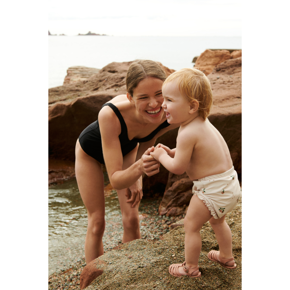 Baby printed swim pants Mila | Peach/sea shell | Liewood