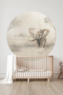 Behangcirkel Olifant | Circle of Life Collection | ⌀ 145 cm