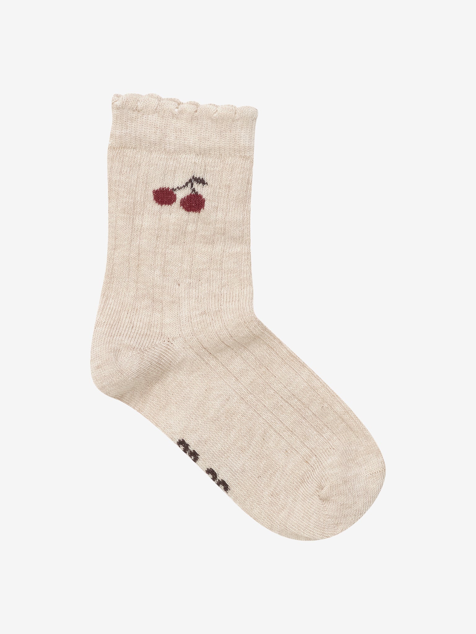 Socks lettuce edge | Light taupe | Minymo