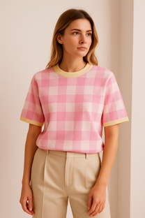 Top Check me out | Pink | Studio Poespas