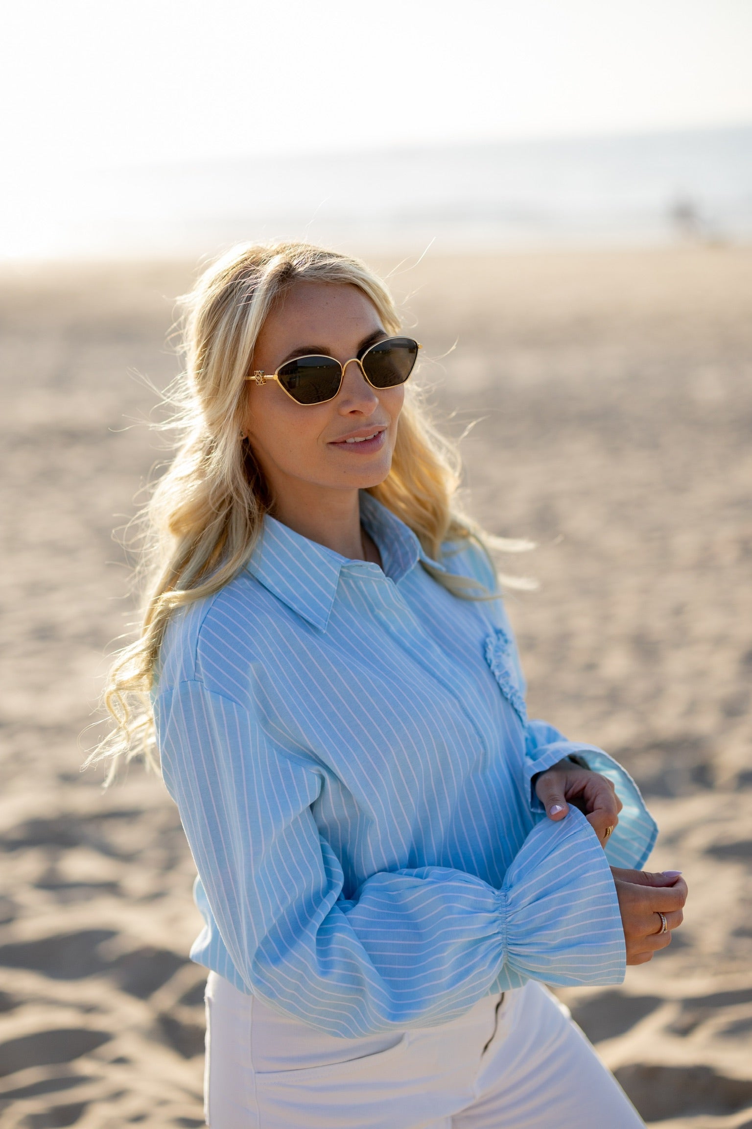 Blouse love story | Striped mint | Studio Poespas