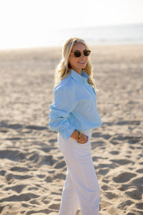 Blouse love story | Striped mint | Studio Poespas