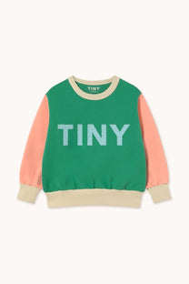 Color block sweatshirt | Emerald | Tinycottons 1