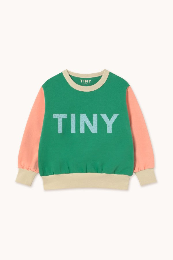 Color block sweatshirt | Emerald | Tinycottons 1