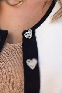 Cardigan Bonbon | White & black | Studio Poespas