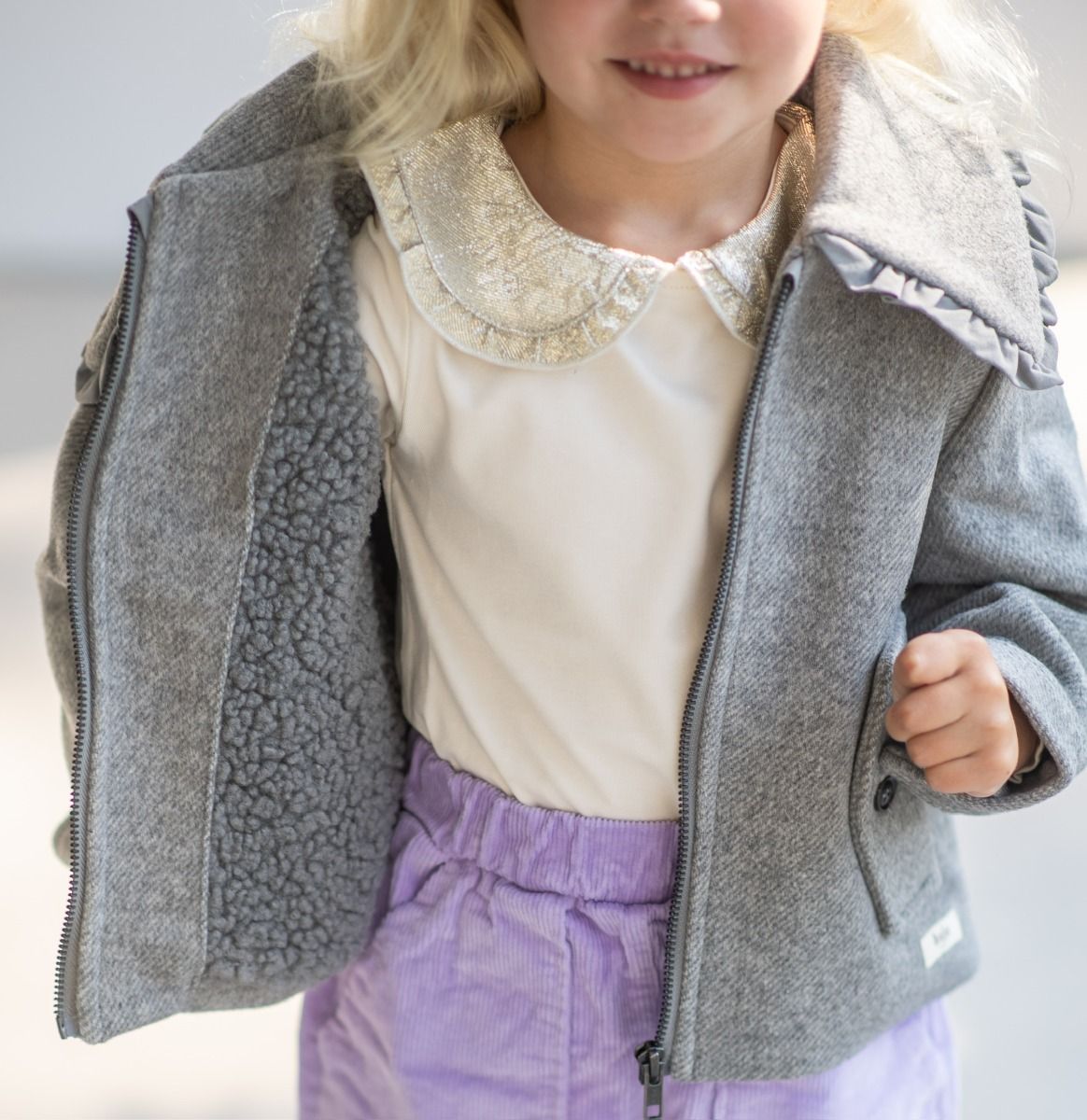 Collar jacket Rose | Grey dark melange | Baje studio