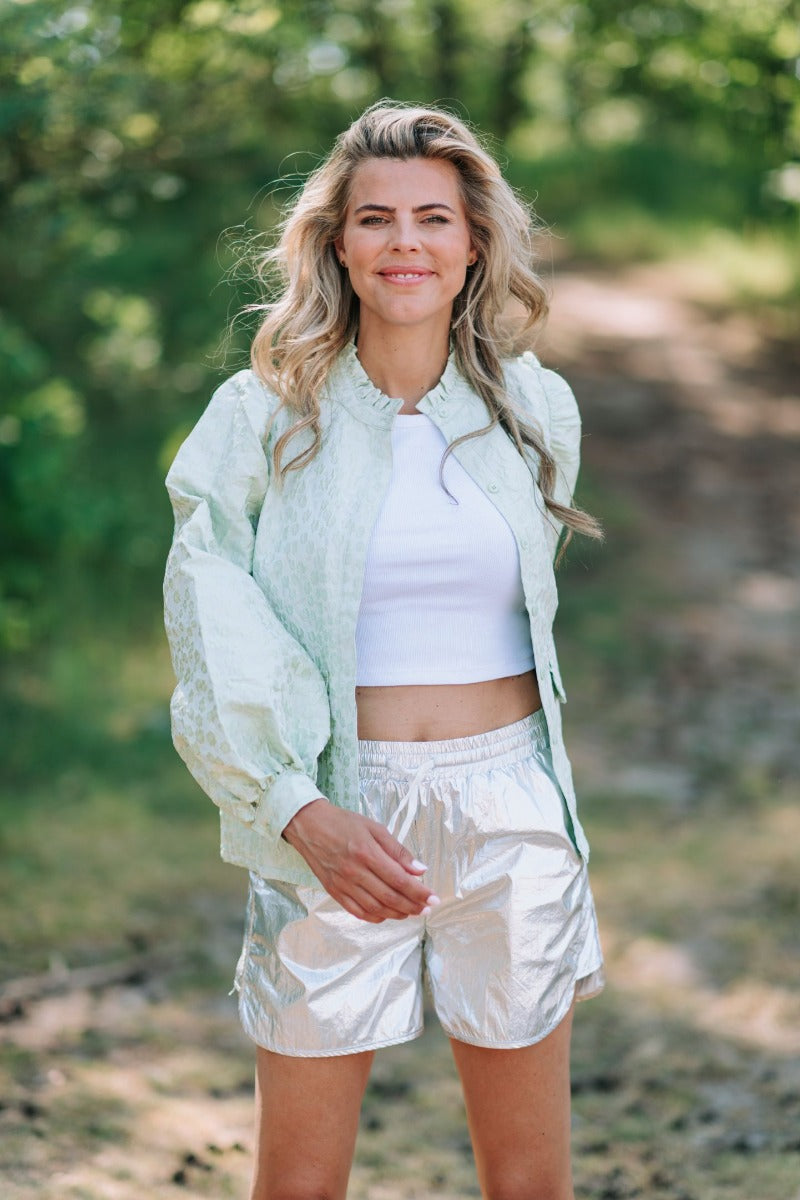 Crop top Drew | White rib | Gestuz