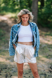 Crop top Drew | White rib | Gestuz
