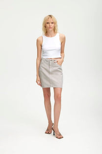 Crop top Drew | White rib | Gestuz