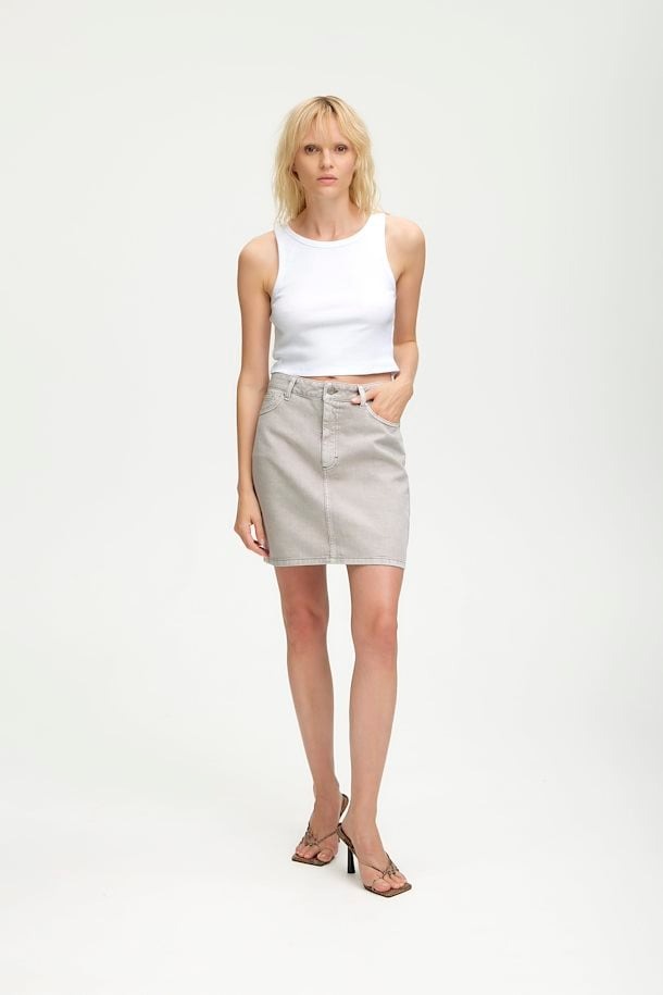 Crop top Drew | White rib | Gestuz