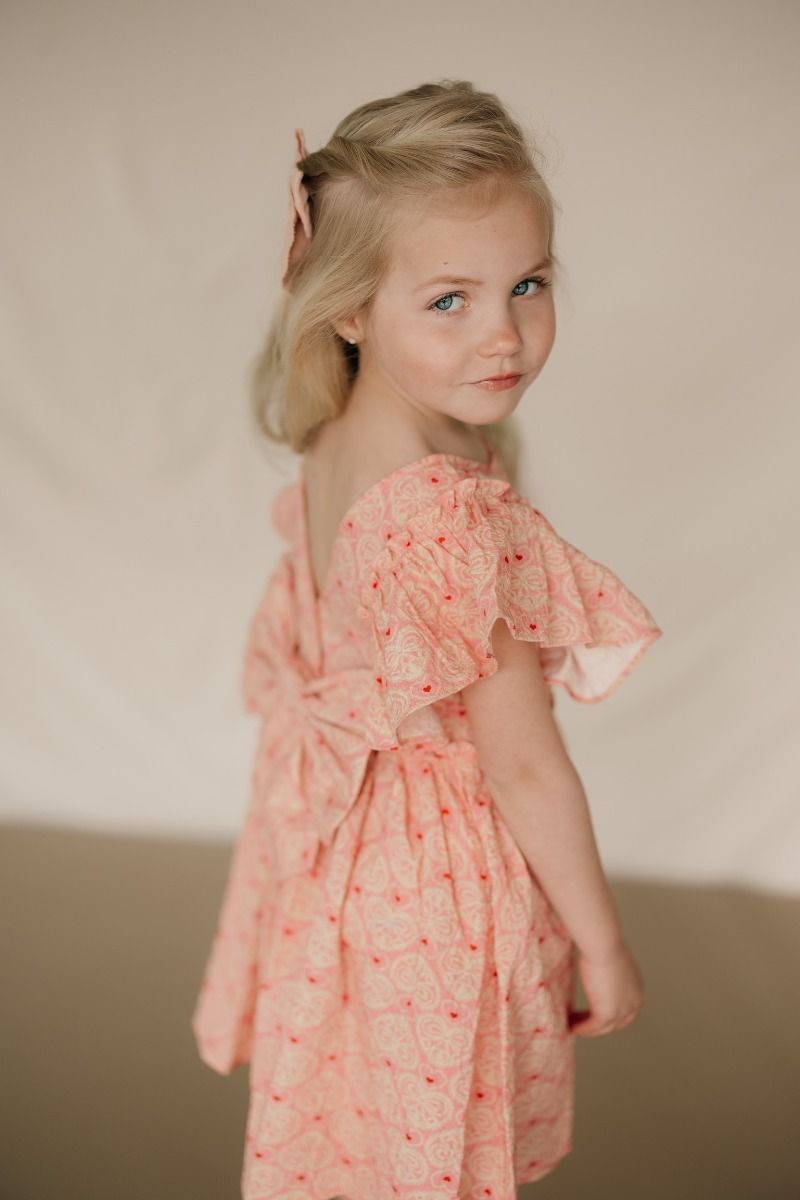 Dress Ava bow gots | Lacy pink | Konges Slojd